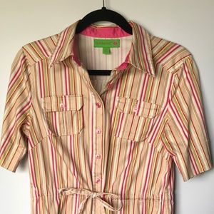 Island Republic Multi-colored Button-down Dress